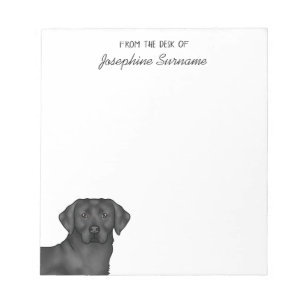 Bloco De Notas Labrador Retriever Lab Preto Personalizado Nome