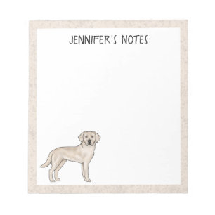 Bloco De Notas Labrador Retriever Labrador Creme com Nome Persona