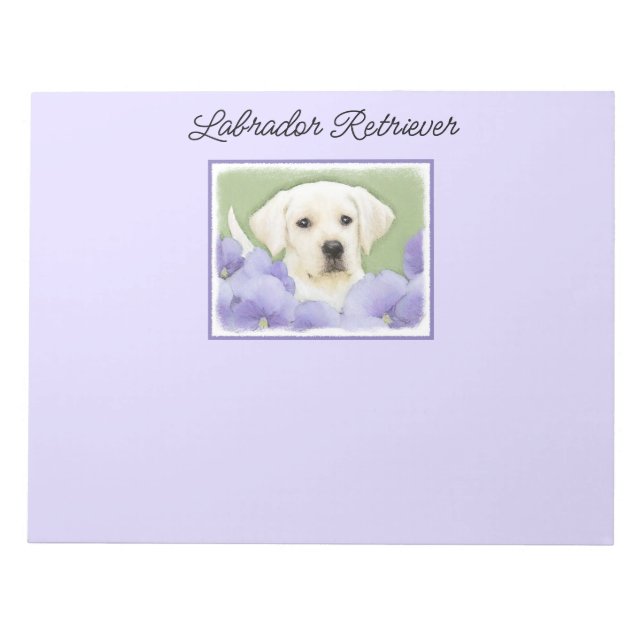 Bloco De Notas Labrador Retriever Puppy Pintura Original (Frente)