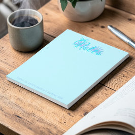 Bloco De Notas Laço Azul e Turquesa com Explosão de Sol