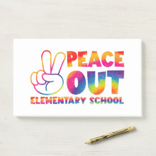 Bloco De Notas Laço Dye Último Dia Da Escola Primária Peace Out