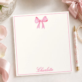 Bloco De Notas Laço Rosa Feminino