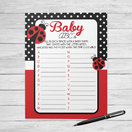 Bloco De Notas Ladybug ABC Baby Name - Chá Game Pack
