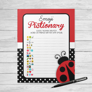 Bloco De Notas Ladybug Emoji - Pacote de Chás de fraldas