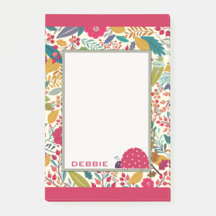 Bloco De Notas Ladybug Floral