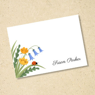 Bloco De Notas Ladybug Floral Bluebells ButterCup Sticky