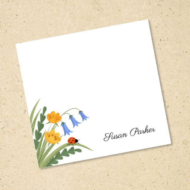 Bloco De Notas Ladybug Floral Bluebells ButterCup Sticky (Criador carregado)