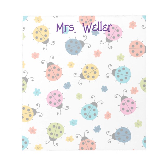 Bloco de notas LadyBug fofo personalizado (Frente)
