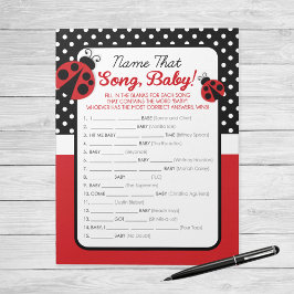 Bloco De Notas Ladybug Nome Do Jogo De Chá de fraldas De Música