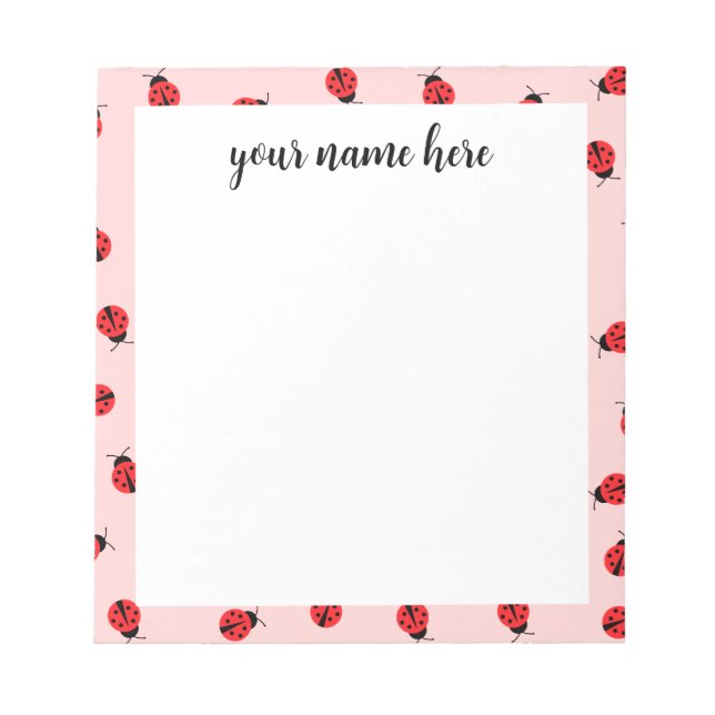 Bloco de Notas Ladybug Personalizado (Frente)