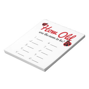 Bloco De Notas Ladybug Quão Velho Era A Folha De Resposta Do Jogo