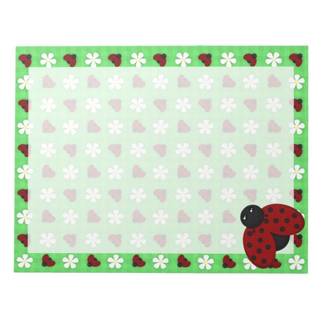 Bloco De Notas Ladybugs e Daisies (Frente)