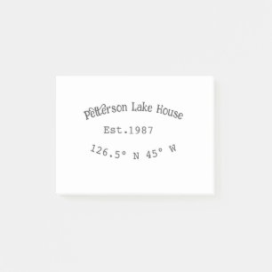 Bloco De Notas Lago House ets. Data ano em que as coordenadas per