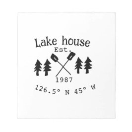 Bloco De Notas Lago House ets. Data ano em que as coordenadas per