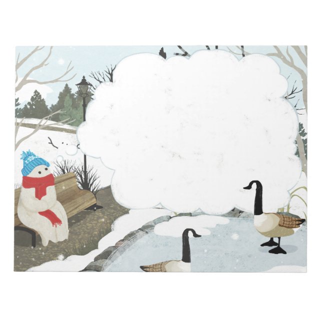 Bloco De Notas Lagoa de pato de inverno Ghost (Frente)