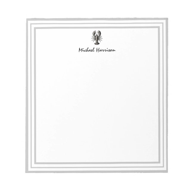 Bloco De Notas Lagosta de safra Moderna Personalizada (Frente)