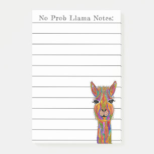 Bloco De Notas Lama Alpaca, bonito e colorido