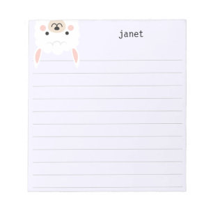 Bloco De Notas Lama Bonita, Linda Personalizada Roxa