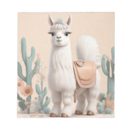 Bloco De Notas Lama com sela no deserto