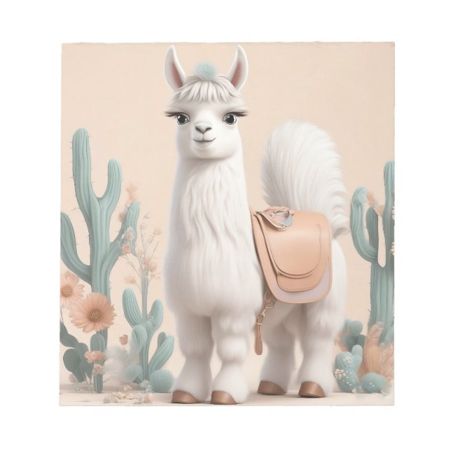 Bloco De Notas Lama com sela no deserto (Frente)