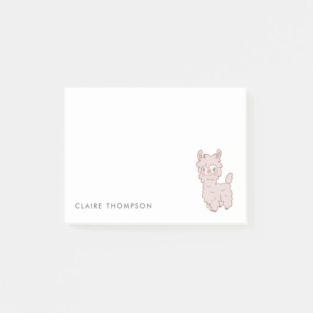 Bloco De Notas Lama Rosa Bonito (Frente)