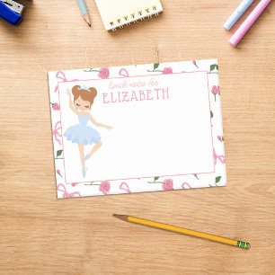 Bloco De Notas Lanche Personalizado para Meninas com Bailarina em