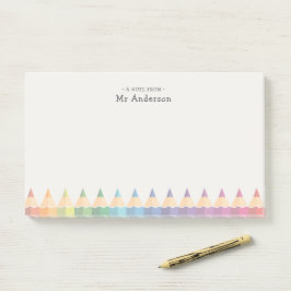 Bloco De Notas Lápis Coloridos com o Nome do Professor Personaliz