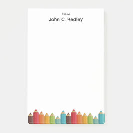 Bloco De Notas Lápis Coloridos Modernos para crianças