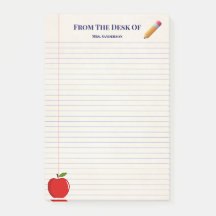 Lápis de Apple Linhado, Nome do Professor de Escol