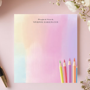 Bloco De Notas Lápis de Cor Aquarela Pastel Personalizados