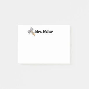 Bloco De Notas Lápis personalizado de professor e arco de volta à