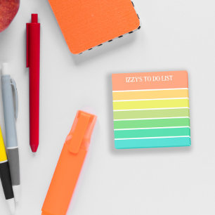 Bloco De Notas Laranja Amarelo Verde Listras a Fazer Lista Adicio