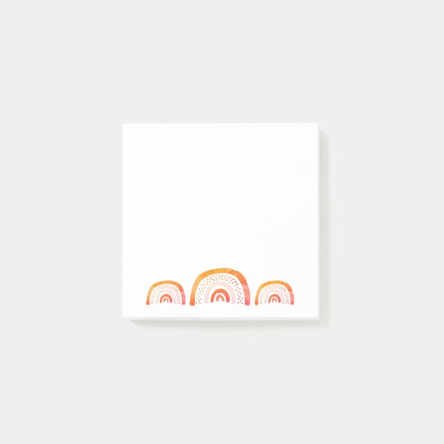 Bloco De Notas Laranja Aquarela Arco-Íris (Frente)