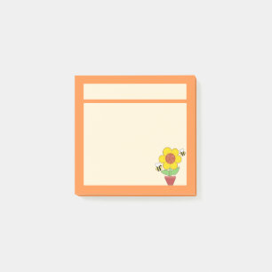 Bloco De Notas Laranja Brilhante E Girassol Amarelo