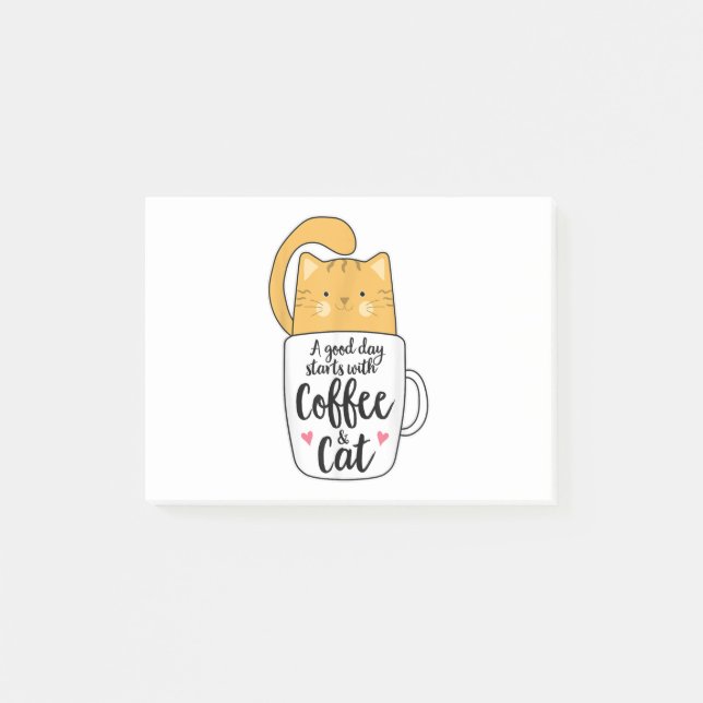 Bloco De Notas Laranja Engraçado Café Mug Cat Lover (Frente)