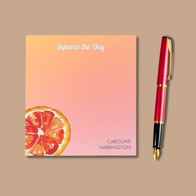 Bloco De Notas Laranja espreme o dia bonito Citro Inspiracional (This fresh hand-illustrated citrus notepad is invigorating and calming at the same time.)