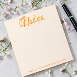 Bloco De Notas Laranja Quente e Amarelo Personalizado Branded