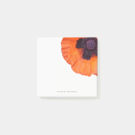 Bloco De Notas Laranja Vermelho Elegante Papoula Personalizada 