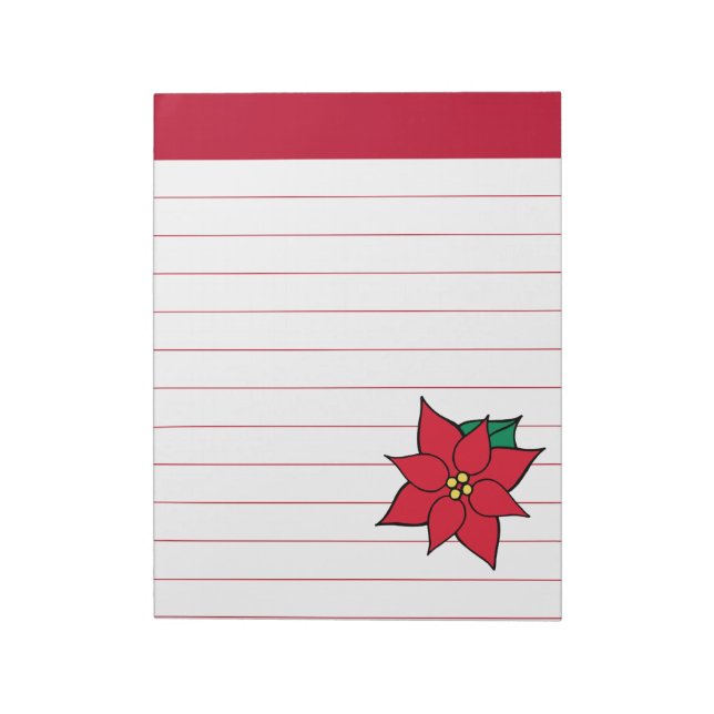 Bloco De Notas Large Poinsettia Holiday Notepad (Invertido)
