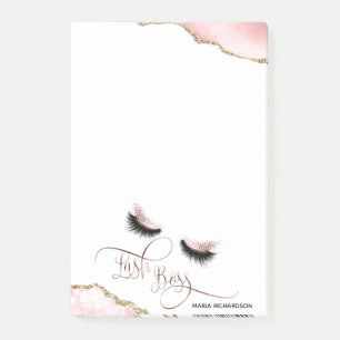 Bloco De Notas Lash Boss Makeup Olhos-da-sobrancelha Lashes Rosa-