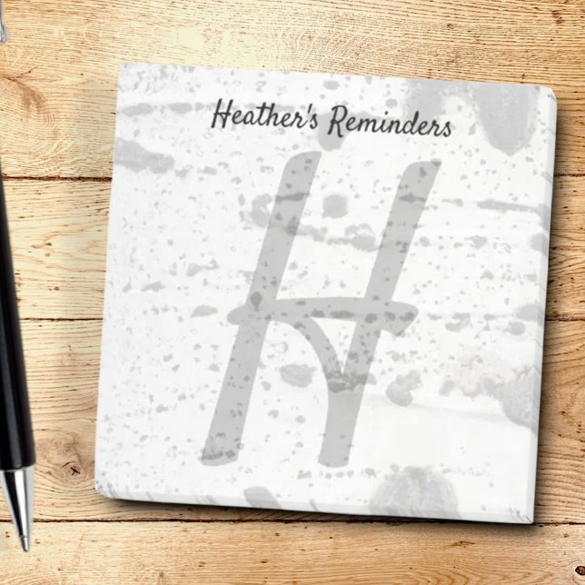 Bloco De Notas Latido de Árvore Aspen e Letra inicialMonograma (Personalized text notepad)