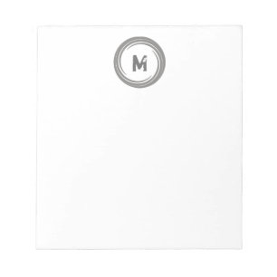 Bloco De Notas Lavado afastado! Monograma cinzento