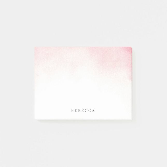 Bloco De Notas Lavagem cor-de-rosa macia elegante da aguarela (Frente)