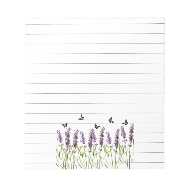 Bloco De Notas Lavanda e borboletas (Frente)