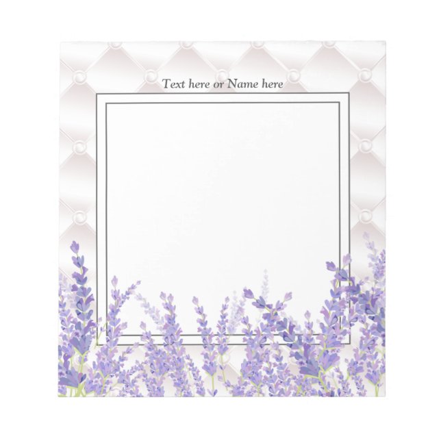 Bloco De Notas lavanda, elegante, moderno, na moda, floral (Frente)