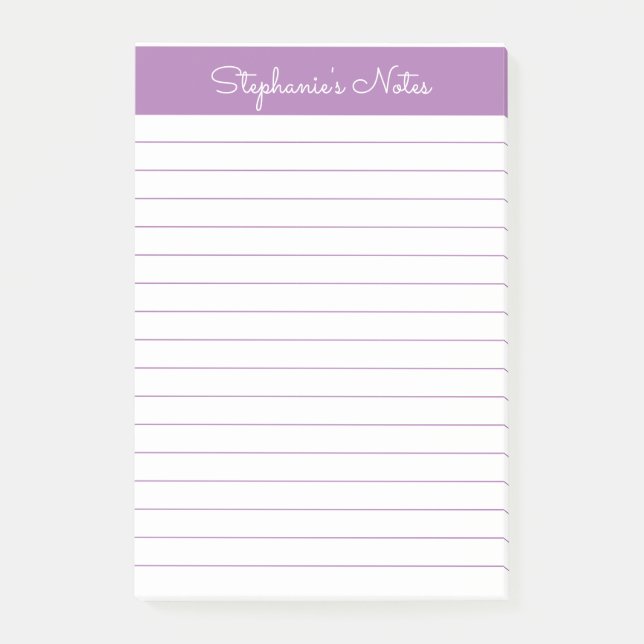 Bloco De Notas Lavanda Elegante Simples Vinculada Personalizada (Frente)