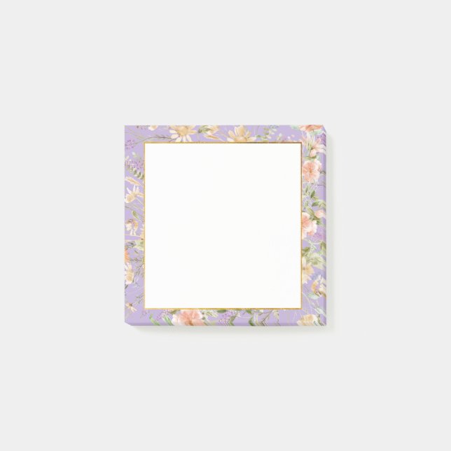 Bloco De Notas Lavanda Floral (Frente)