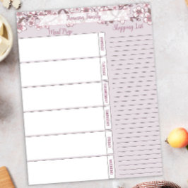 Bloco De Notas Lavanda Floral Semanal Planner