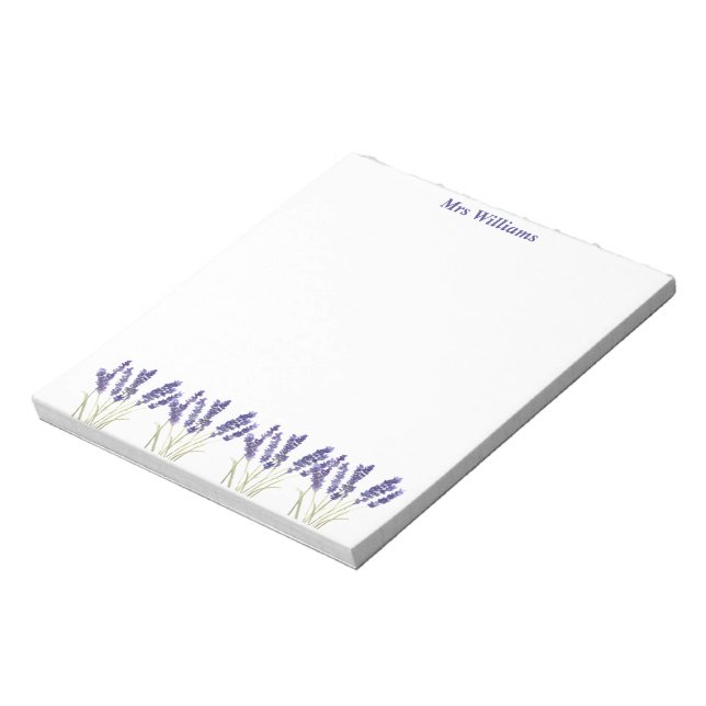 Bloco De Notas Lavanda Flores roxas aquarelas Herbos (Invertido)