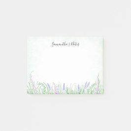 Bloco De Notas Lavanda Rústica Cinza Verde Primavera